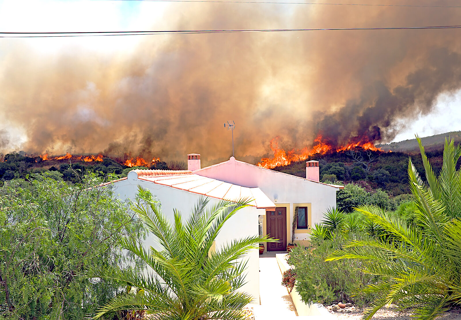 Wildfire Burning Near House