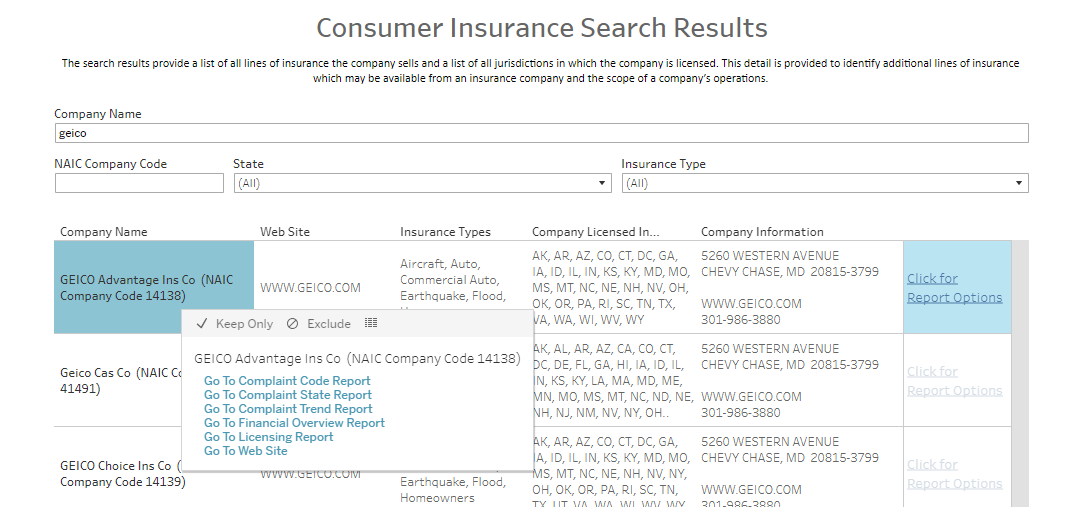 Consumer Search Insurance Company