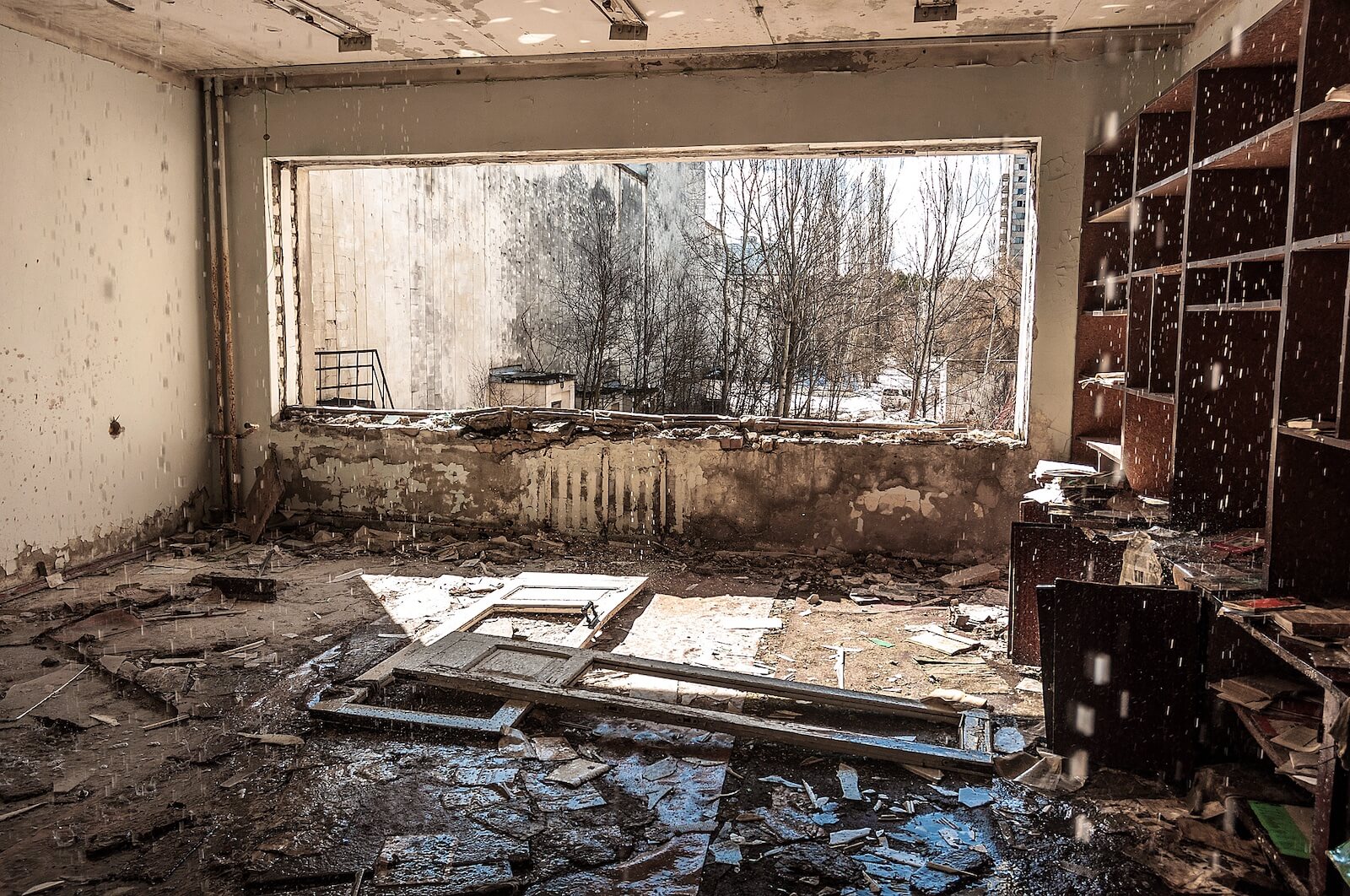 Flooded Office Building