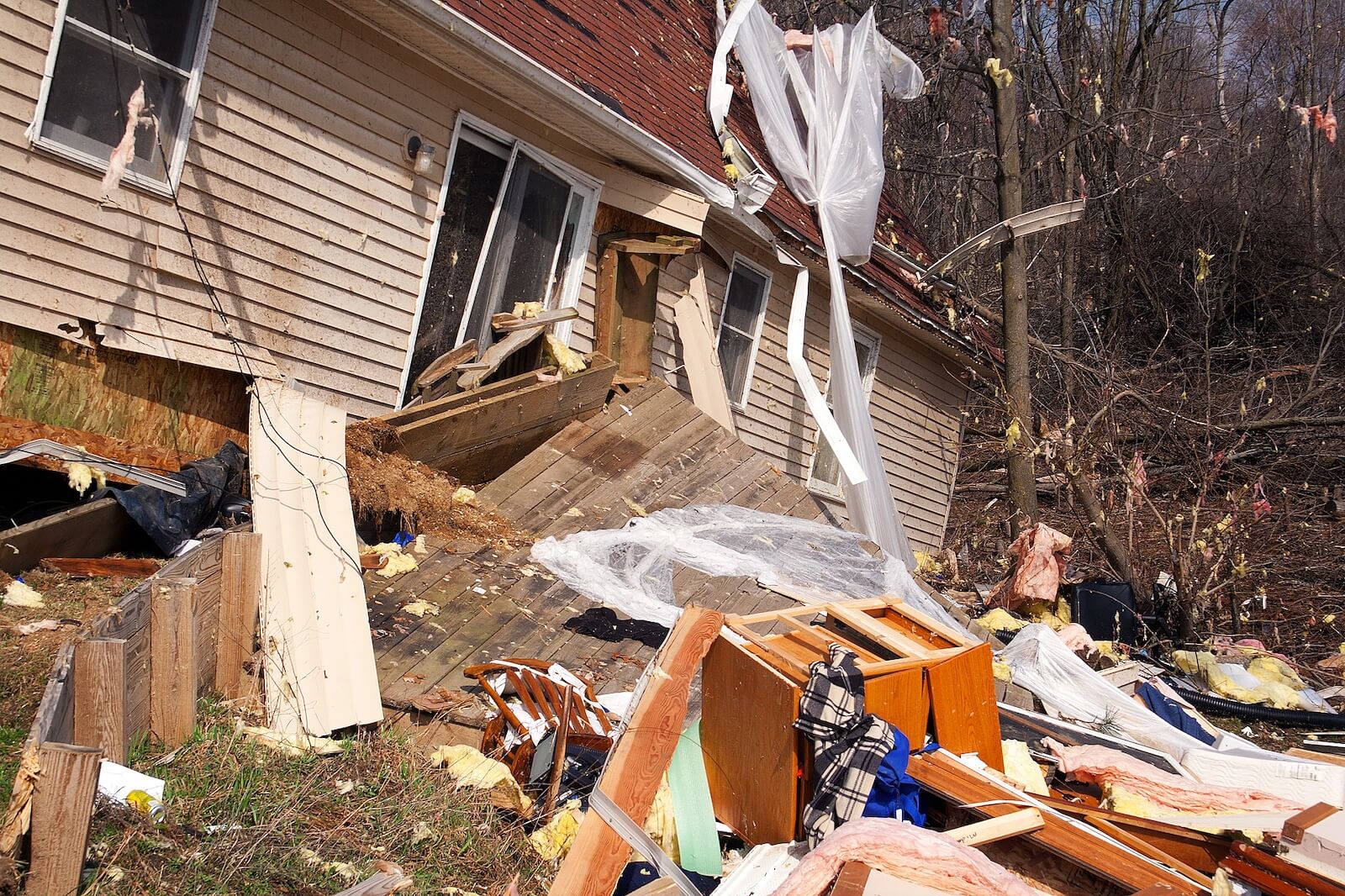 House Destroyed By Wind Storm