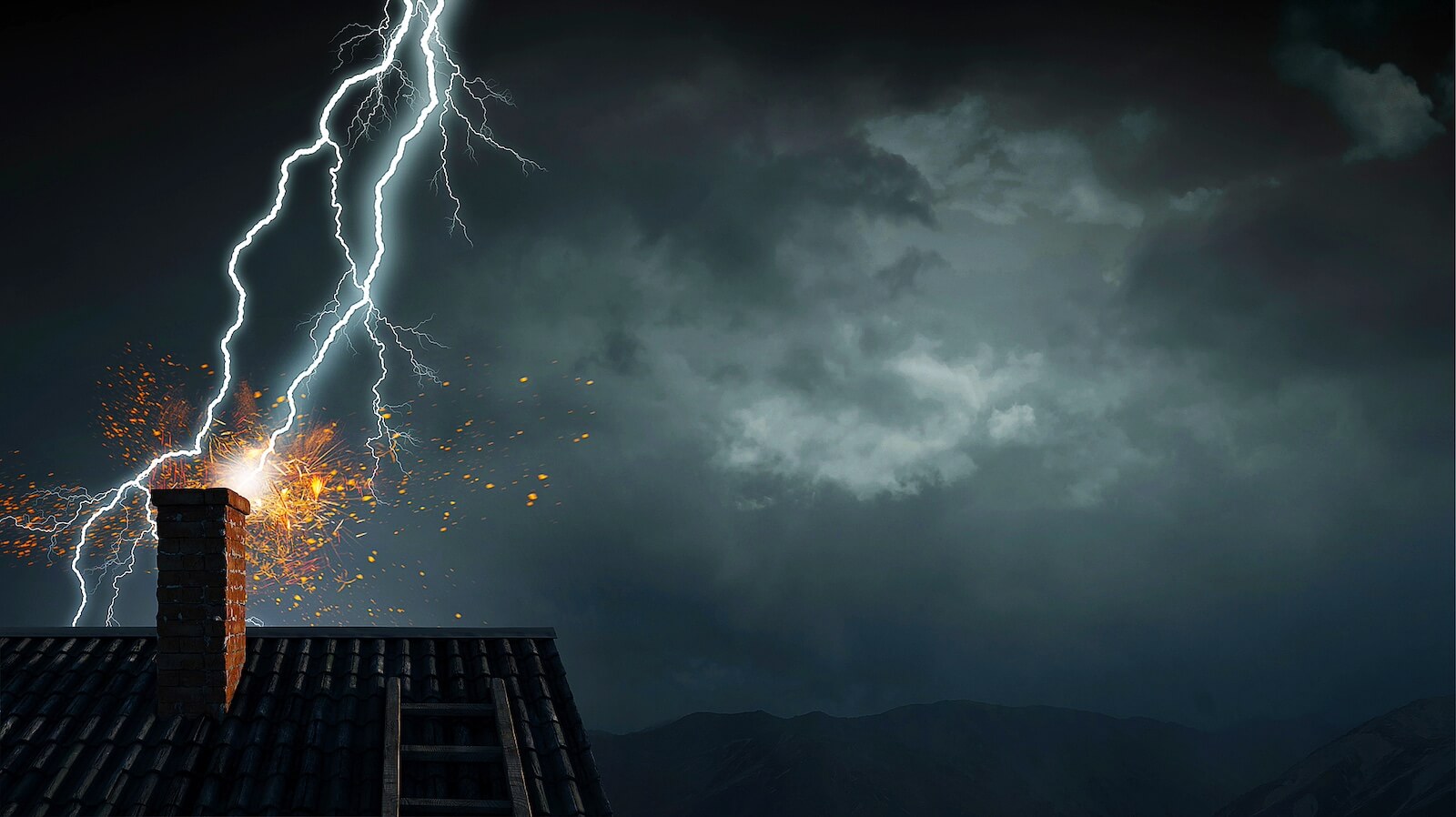 Lightning Striking House