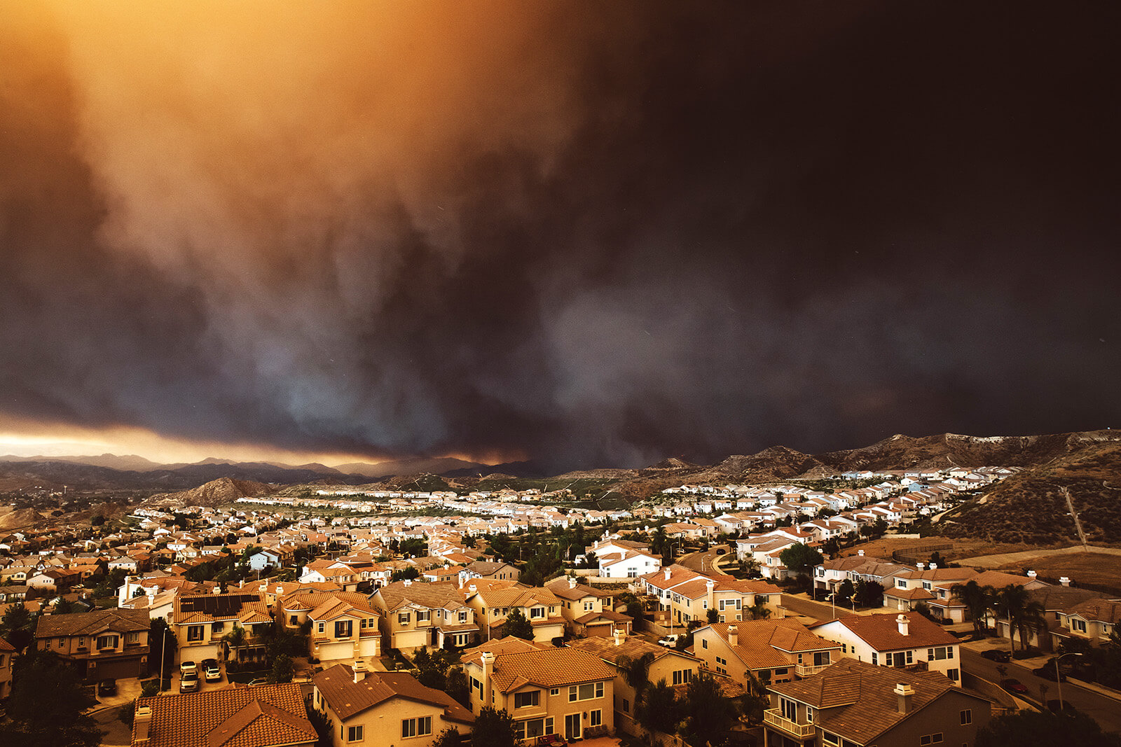 Smoke Cloud Looming Over California City